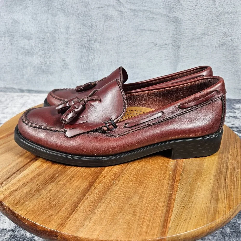 GH Bass Weejuns Marietta II Shoes Womens 7W Brown Leather Tassel Loafers Slip On